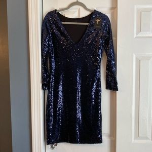 Gorgeous navy sequins dress